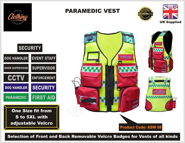 New Hi-Viz Tactical Vest - Paramedic / Dog Handler / Security / Police Style