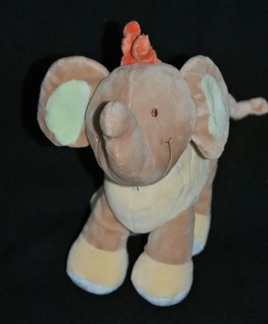 Doudou Peluche Eléphant NICOTOY SIMBA TOYS Jaune Orange Vert Hochet 21 Cm