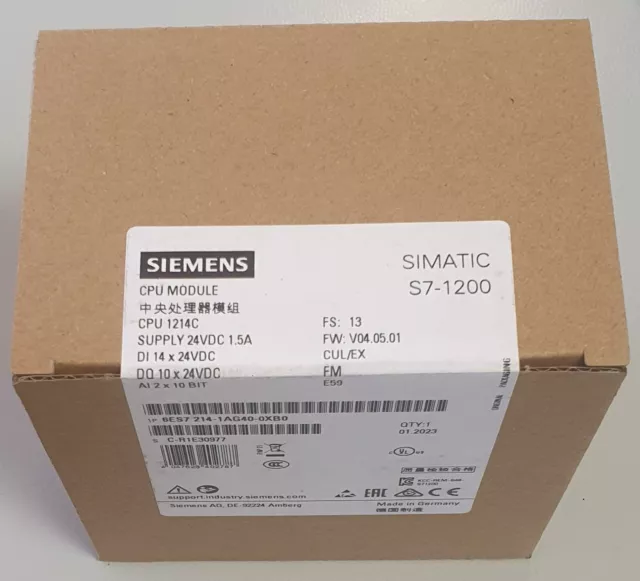 Plc Siemens simatic S7-1200 CPU 1214c DCDCDC 6ES7 214-1AG40-0XB0