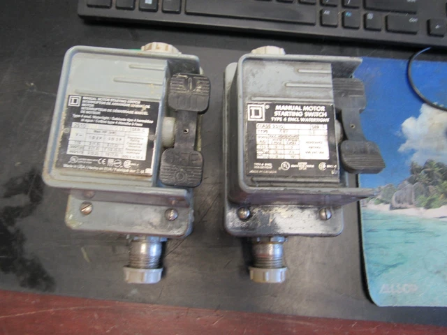2 Pc- Square D Manual Motor Starting Switch Type Kw2