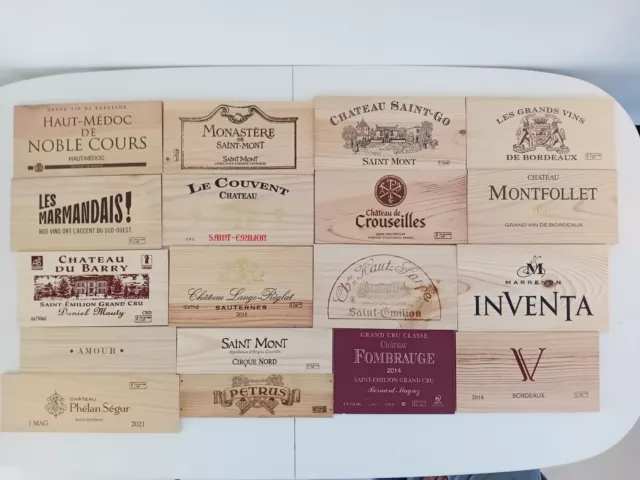 Lot de 18 Estampes Bois Façades Caisse Vin