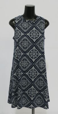 Fortune & Ivy Women's Sleeveless Madia Brushed Knit Dress MD6 Navy Medium NWT