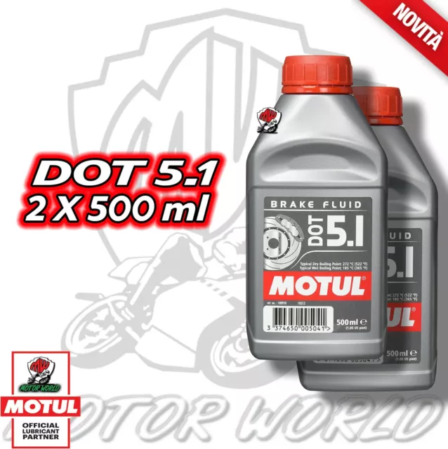 MOTUL Dot 5.1 Huile Liquide Freins Auto Moto 100% Synthétique Brake Fluid 2 X