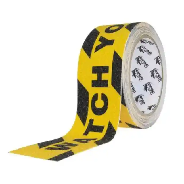 CROC Grip 16.4 Ft x 1.9 In Watch Your Step Anti-Slip Grit Tape - Free Shipping