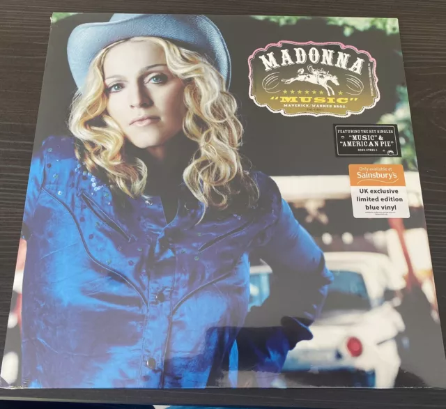 Madonna Music Blue Vinyl LP Album Sainsbury’s New Sealed Celebration Tour