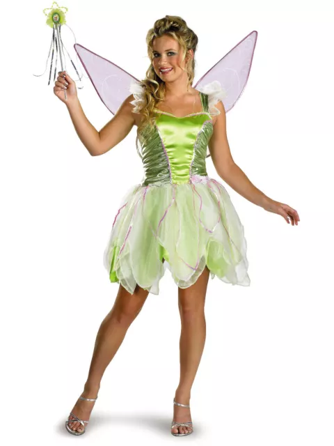 Adults Womens Deluxe Classic Disney Peter Pan Tinker Bell Tinkerbell Costume