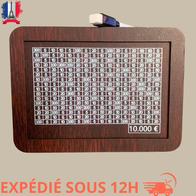 Tirelire Bois Avec Compteur | Réutilisable Stylo Effaçable | Épargne Adultes/Enfants | Objectif 10000