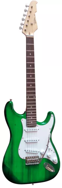 E-Gitarre MSA-Modell-ST5GRT/grün-transparent, Massivholzkörper, Anschlußkabel!n