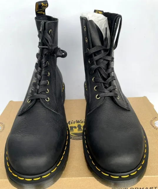 DR. MARTENS BLACK 1460 Pascal Ambassador Soft Leather Lace Up Boots Uk ...