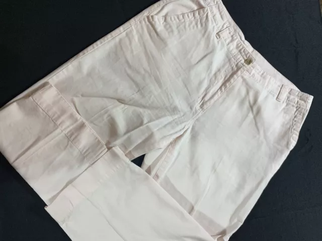 LL Bean Cropped Chino Pants 12P Pink High Rise Straight Leg Cotton Casual Office