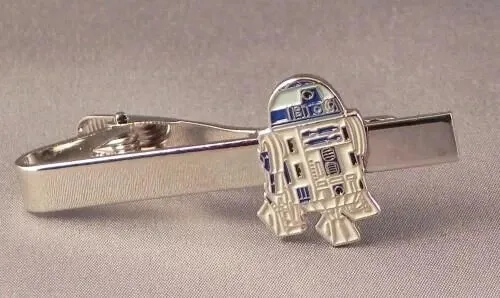 New Star Wars R2D2 R2 D2 Robo TV series White tie clip Enamel metal Tie-pin clip