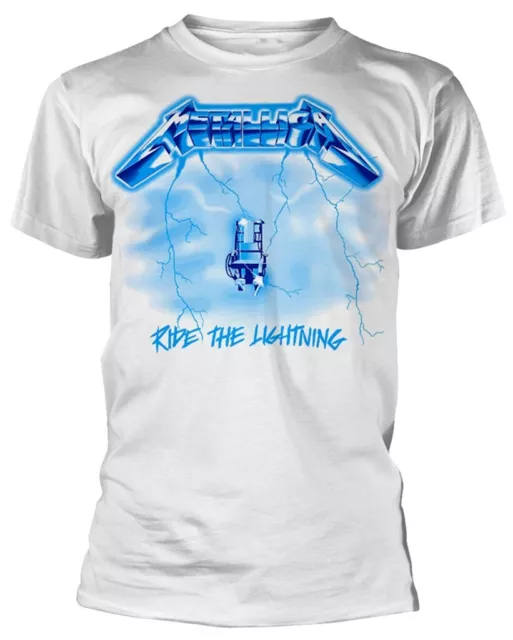 Metallica Ride The Lightning White T-Shirt  OFFICIAL