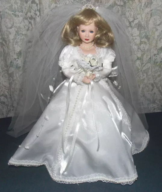 Ooak "Bride"Doll! Artist Made Porcelain/Bisque /13"/Dress & Veil Handmade Too