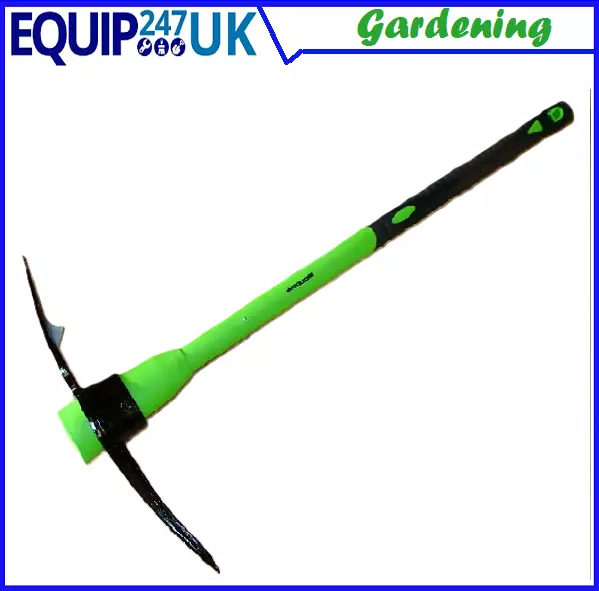 Pick Axe Mattock 5lb Steel Head +Heavy Duty Fibreglass Handle shaft 90cm- 36in