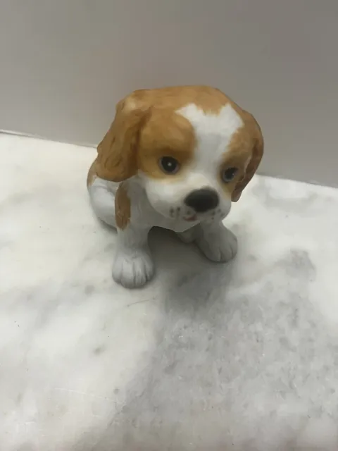 Vintage Sitting Puppy Cute Dog HOMCO Porcelain Dog Figurine Cocker Spaniel Puppy
