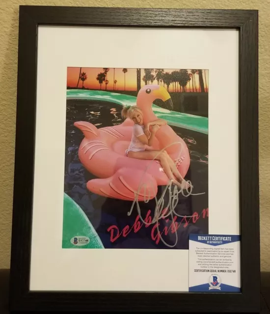 DEBBIE GIBSON SIGNED AUTOGRAPHED 8X10 PHOTO Matted Framed 11X14 Glass Frame WET