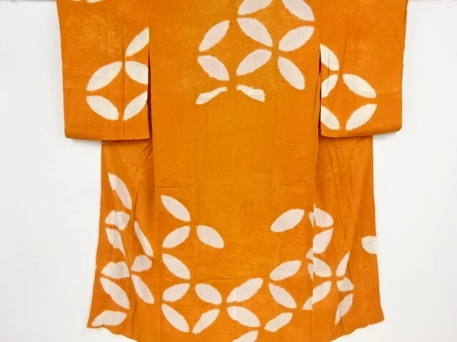 45313# Japanese Kimono / Antique Juban / Shibori / Shippo Pattern