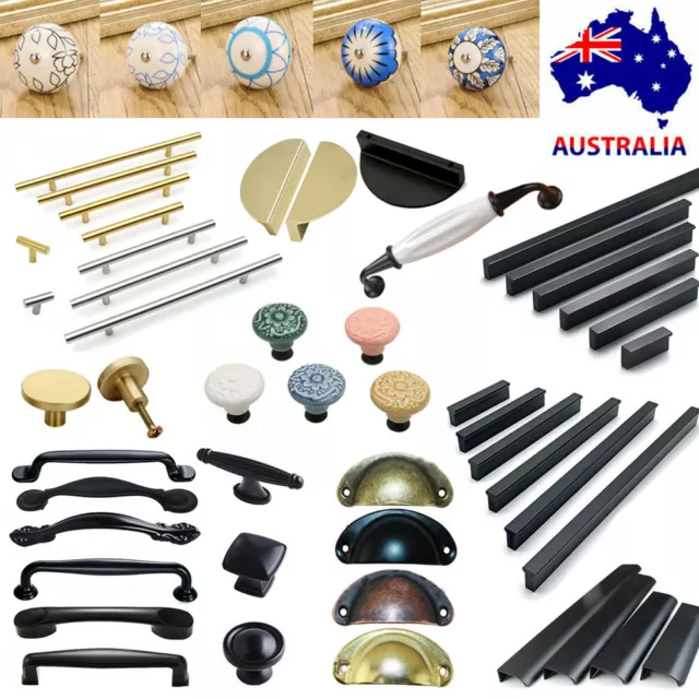 Kitchen Cabinet Handles Door Knobs Bar Drawer Cupboard Pulls Knobs Multi Styles