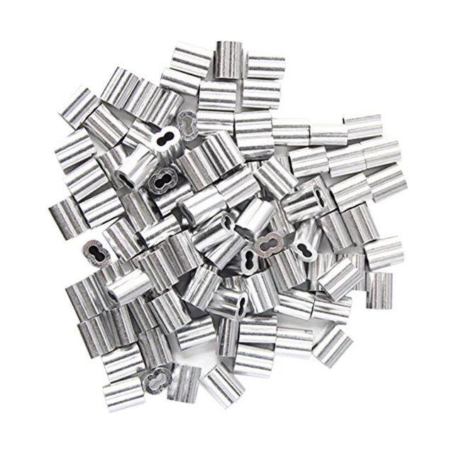 120x Aluminum Crimping Loop Sleeve for 2mm Diameter Wire Rope and Cable X7U1U1 3