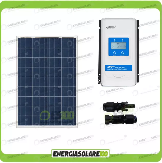 Kit fotovoltaico Camper pannello 200W 12V regolatore doppia batteria MPPT Duorac