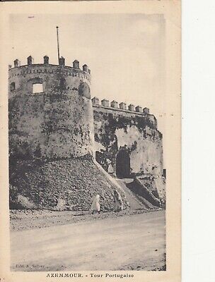 Carte postale ancienne MAROC MOROCCO AZEMMOUR tour portugaise écrite
