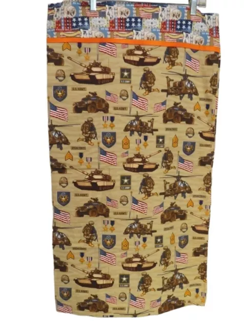 Handmade Pillowcase 36 in x 20 in Patriotic Military US Army Tanks Helicopters