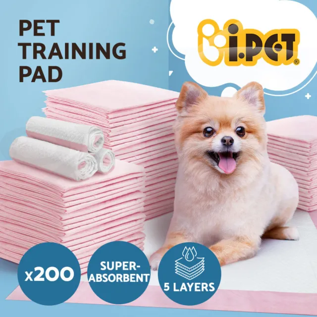 i.Pet Pet Training Pads 200 Puppy Dog Toilet Cat Indoor 60x60cm Super Absorbent