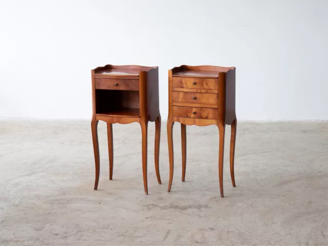 Cherrywood Side Tables, French Mid-20th Century