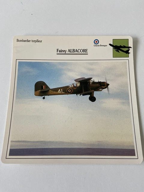 Carte Collection Bombardier Torpilleur  Faire ALBACORE