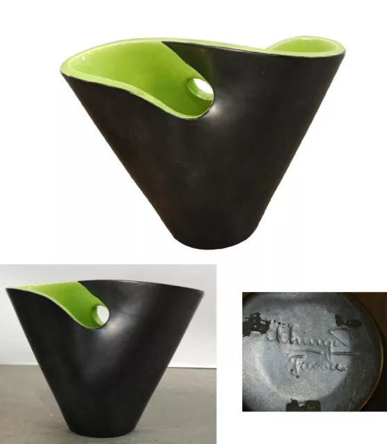 ELCHINGER FRANCE ,  VASE EN CERAMIQUE 1950 tres bel émail