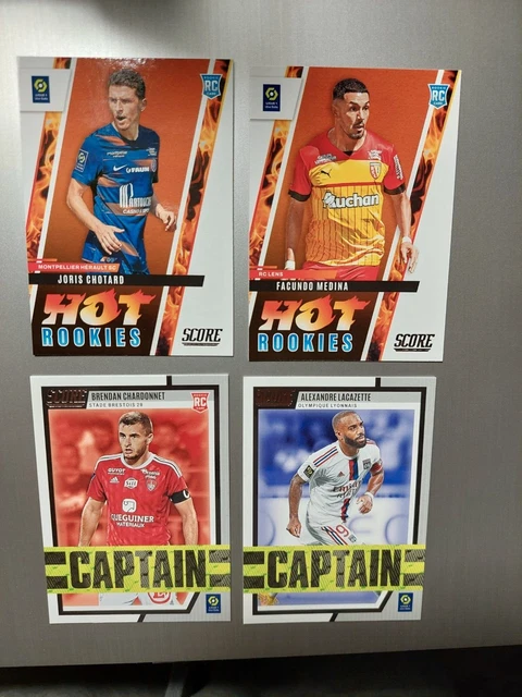 Lot 4 cartes Panini Score 2023 Hot rookies + Captain
