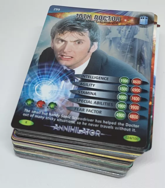 Dr. Doctor Who Battles in Time Karten KOMPLETTES Vernichter häufiges und seltenes Set