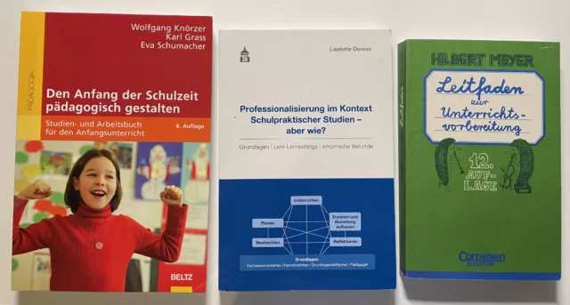 3 Bücher: Leitfaden zur Unterrichtsvorbereitung, Den Anfang der Schulzeit ..