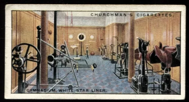 Tobacco Card, Churchman, LIFE IN A LINER, 1930, Gymnasium White Star Liner, #12