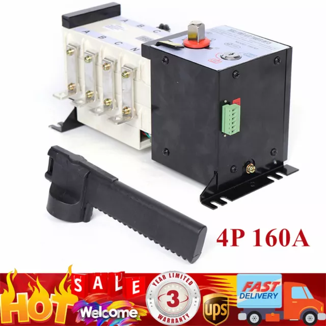 4 Pole 400V Automatic Dual Power Transfer Switch Insulation Changeover 4P 160A