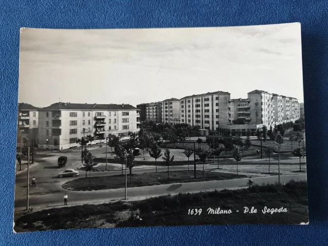 Cartolina Viaggiata Milano Piazzale Segesta con Tram  8 Settembre 1958