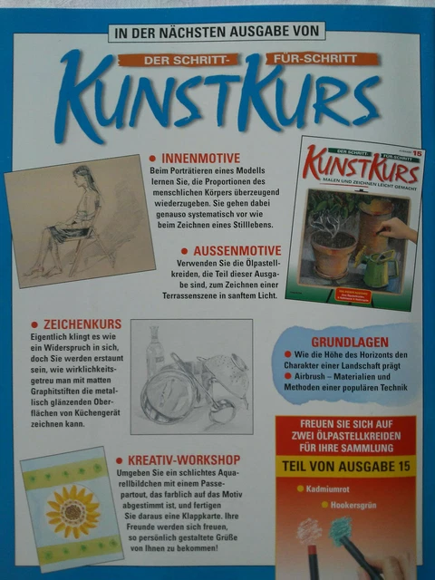 Ausgabe 15, Der Schritt-für-Schritt Kunstkurs, Malen und Zeichnen leicht gemacht