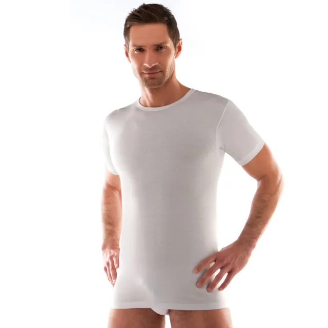 3 t-shirt uomo LIABEL girocollo interno lana e cotone sulla pelle bianco 5121/23