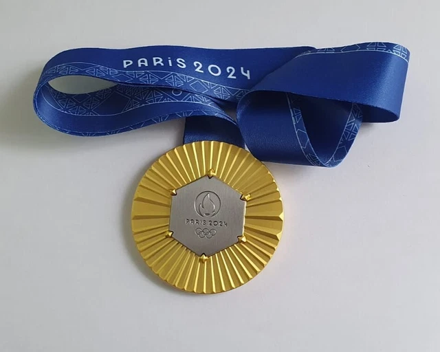 MÉDAILLE D'OR DES Jeux Olympiques de Paris 2024 livrée avec rubans