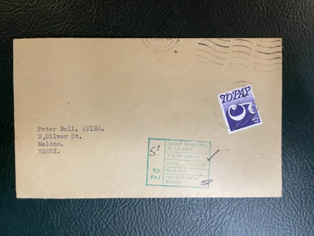 1971, 5p to pay, postage due. No stamp used!. Maldon, Essex.