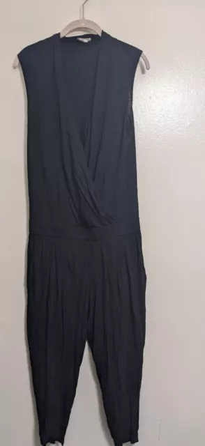 Helmut Lang Womens V-Neck Black Jumpsuit size M