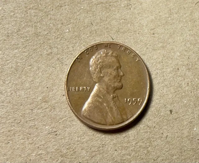 U.S. One Cent Coin (95% Copper Penny Year: 1959)