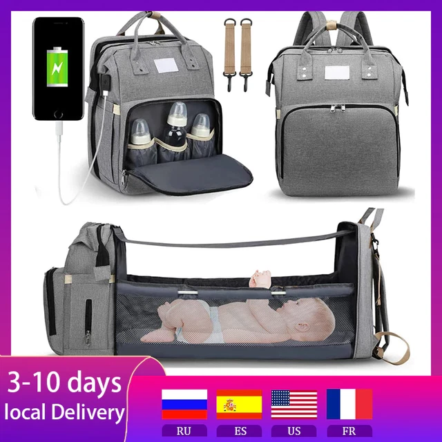 Baby Diaper nappy Bag with Waterproof Storage & travel Crib For Infant