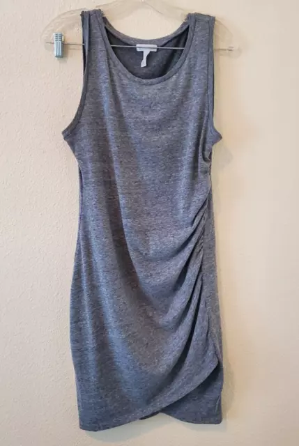 Leith Women's  Gray Sleeveless Ruched Bodycon Shirt Tank Casual Dress Size L