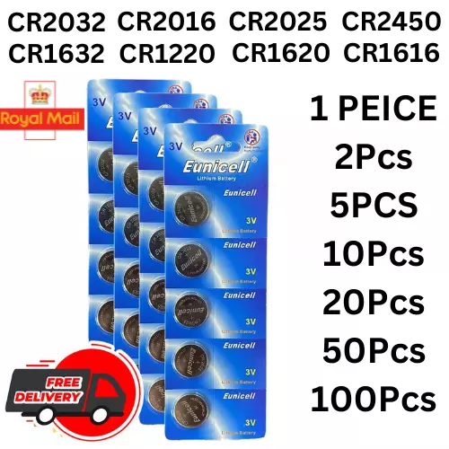 CR2032, CR2016, CR2025, CR2450, CR1632, CR1220 CR1620 CR1616 Coin Cell Batteries