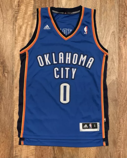 Oklahoma Thunder Russell Westbrook #0 NBA Jersey Adidas Men’s Small