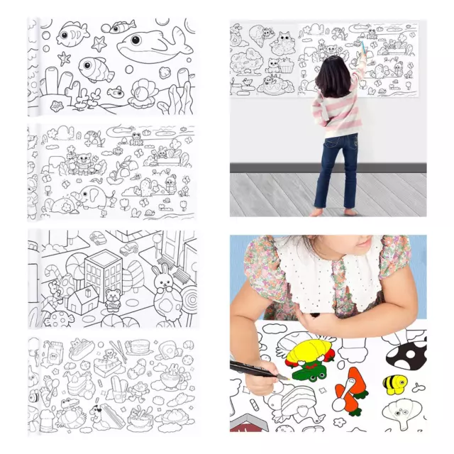 Rotolo di disegno per bambini - Rotolo di carta da colorare per regalo per  bambini, carta di riempimento del colore del disegno della pittura fai-da-te,  118 * 11,8 pollici