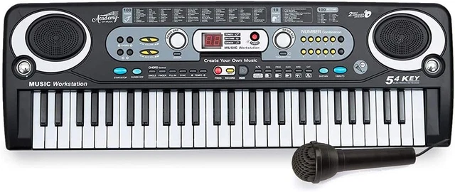 Academy of Music Electronic Keyboard Digital Piano inc Microphone 54 Key Record