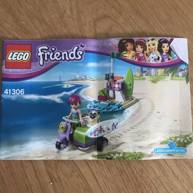 Lego Friends 41306 Mia’s Beach Scooter Instructions Manual Booklet