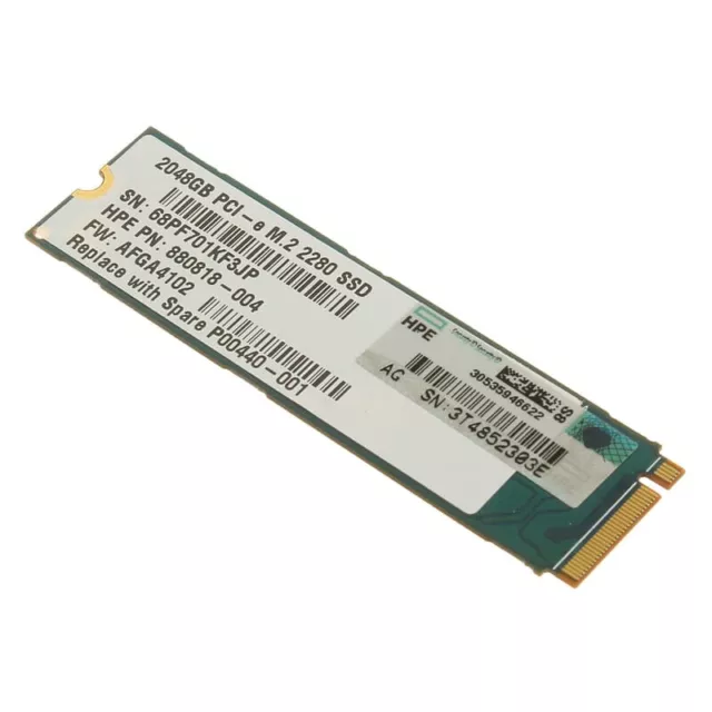 HPE Unidad interna de estado sólido (SSD) HP 2.048TB NVMe X4 M.2 2280 ri P00440-